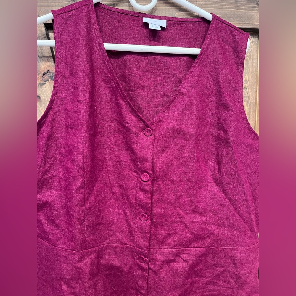 Women's Button Down Vest Top - Picture 2 of 5